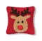Red Nose Reindeer Games Hooked Christmas Mini Accent Pillow 8" x 8"
